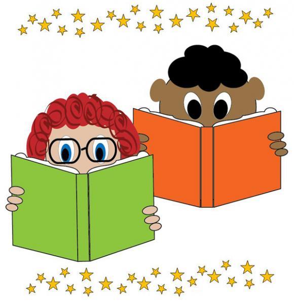 two children reading 
